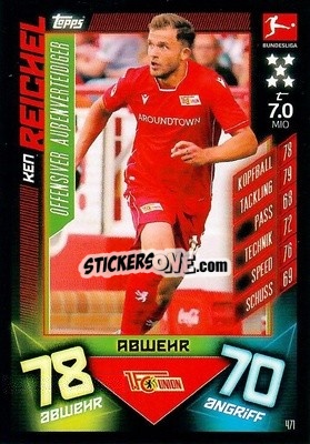 Sticker Ken Reichel - German Fussball Bundesliga 2019-2020. Match Attax Action - Topps