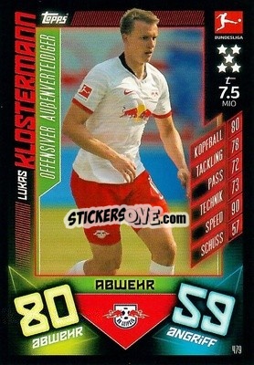 Sticker Lukas Klostermann - German Fussball Bundesliga 2019-2020. Match Attax Action - Topps