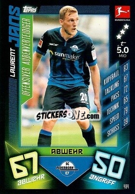 Sticker Laurent Jans - German Fussball Bundesliga 2019-2020. Match Attax Action - Topps