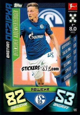 Sticker Bastian Oczipka - German Fussball Bundesliga 2019-2020. Match Attax Action n. 485 - Topps