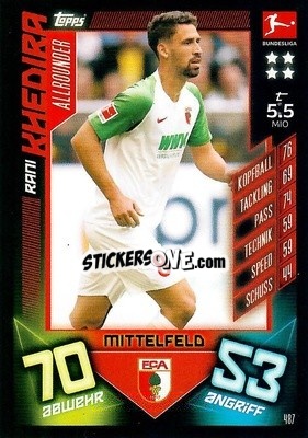 Sticker Rani Khedira - German Fussball Bundesliga 2019-2020. Match Attax Action n. 487 - Topps