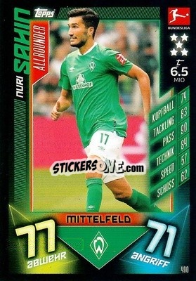 Sticker Nuri Sahin - German Fussball Bundesliga 2019-2020. Match Attax Action - Topps