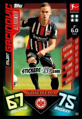 Cromo Mijat Gacinovic - German Fussball Bundesliga 2019-2020. Match Attax Action - Topps