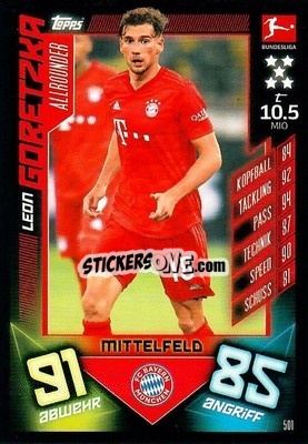 Sticker Leon Goretzka - German Fussball Bundesliga 2019-2020. Match Attax Action n. 501 - Topps