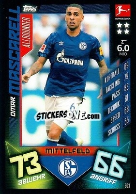 Sticker Omar Mascarell - German Fussball Bundesliga 2019-2020. Match Attax Action n. 503 - Topps