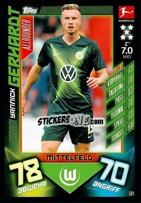 Figurina Yannick Gerhardt - German Fussball Bundesliga 2019-2020. Match Attax Action - Topps