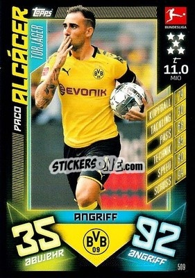 Cromo Paco Alcácer - German Fussball Bundesliga 2019-2020. Match Attax Action - Topps