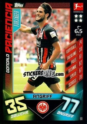 Figurina Gonçalo Paciência - German Fussball Bundesliga 2019-2020. Match Attax Action - Topps