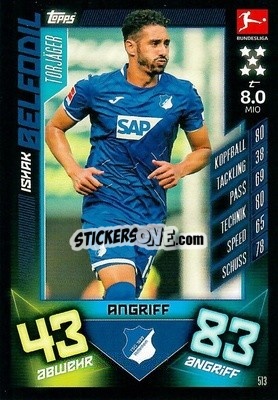 Sticker Ishak Belfodil - German Fussball Bundesliga 2019-2020. Match Attax Action n. 513 - Topps