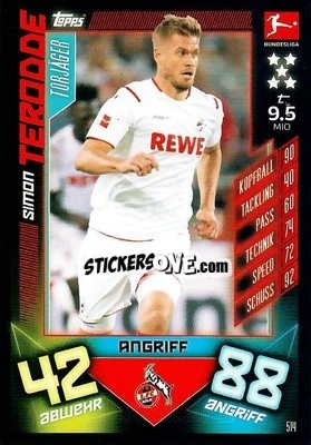 Sticker Simon Terodde - German Fussball Bundesliga 2019-2020. Match Attax Action n. 514 - Topps
