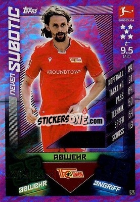 Sticker Neven Subotic - German Fussball Bundesliga 2019-2020. Match Attax Action n. 525 - Topps
