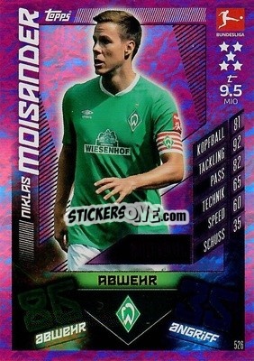 Sticker Niklas Moisander - German Fussball Bundesliga 2019-2020. Match Attax Action - Topps