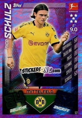 Sticker Nico Schulz - German Fussball Bundesliga 2019-2020. Match Attax Action - Topps