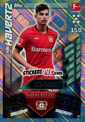 Sticker Kai Havertz - German Fussball Bundesliga 2019-2020. Match Attax Action n. 534 - Topps