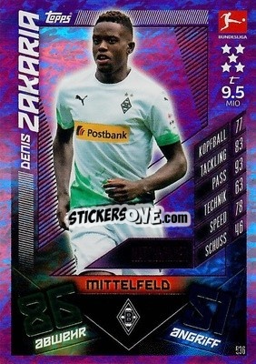 Sticker Denis Zakaria - German Fussball Bundesliga 2019-2020. Match Attax Action n. 536 - Topps