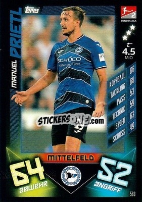 Sticker Manuel Prietl - German Fussball Bundesliga 2019-2020. Match Attax Action n. 563 - Topps
