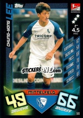 Sticker Chung-Yong Lee - German Fussball Bundesliga 2019-2020. Match Attax Action n. 566 - Topps