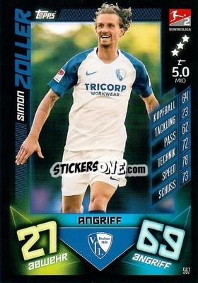 Sticker Simon Zoller - German Fussball Bundesliga 2019-2020. Match Attax Action n. 567 - Topps