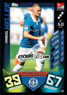 Cromo Marcel Heller - German Fussball Bundesliga 2019-2020. Match Attax Action - Topps