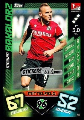 Sticker Marvin Bakalorz - German Fussball Bundesliga 2019-2020. Match Attax Action - Topps