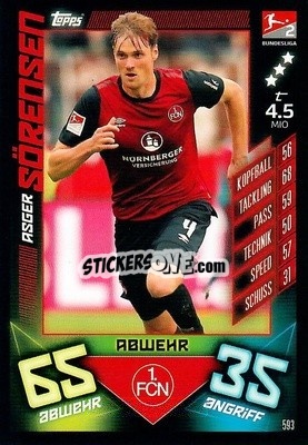 Cromo Asger Sörensen - German Fussball Bundesliga 2019-2020. Match Attax Action - Topps