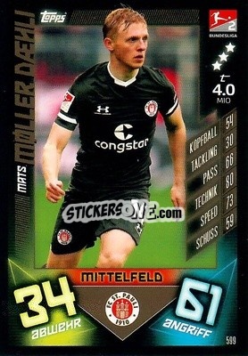 Sticker Mats Møller Dæhli - German Fussball Bundesliga 2019-2020. Match Attax Action - Topps