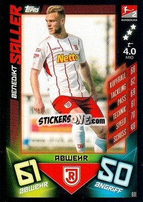 Cromo Benedikt Saller - German Fussball Bundesliga 2019-2020. Match Attax Action - Topps