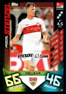 Sticker Pascal Stenzel - German Fussball Bundesliga 2019-2020. Match Attax Action - Topps