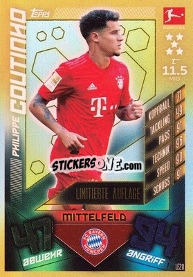 Sticker Philippe Coutinho - German Fussball Bundesliga 2019-2020. Match Attax Action n. LE28 - Topps