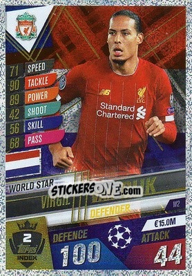 Sticker Virgil van Dijk - Match Attax 101. Season 2019-2020 n. W2 - Topps