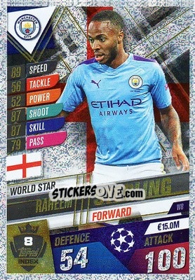 Sticker Raheem Sterling - Match Attax 101. Season 2019-2020 n. W8 - Topps