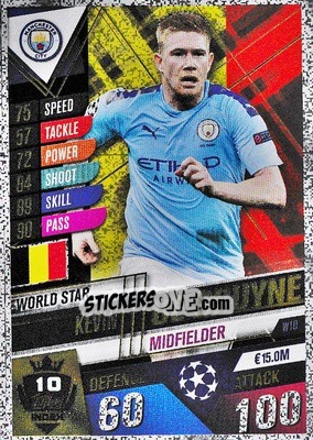 Sticker Kevin De Bruyne - Match Attax 101. Season 2019-2020 n. W10 - Topps