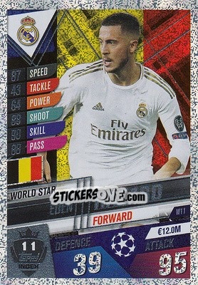 Sticker Eden Hazard - Match Attax 101. Season 2019-2020 n. W11 - Topps