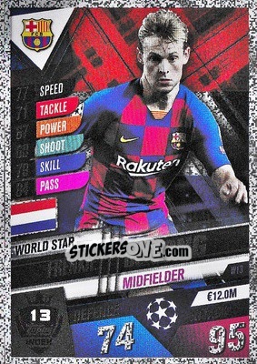 Sticker Frenkie de Jong - Match Attax 101. Season 2019-2020 n. W13 - Topps