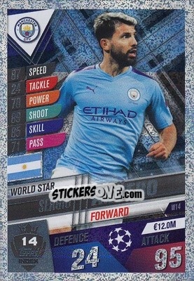 Sticker Sergio Agüero - Match Attax 101. Season 2019-2020 n. W14 - Topps