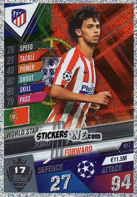 Sticker João Félix - Match Attax 101. Season 2019-2020 n. W17 - Topps