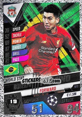Sticker Roberto Firmino - Match Attax 101. Season 2019-2020 n. W19 - Topps