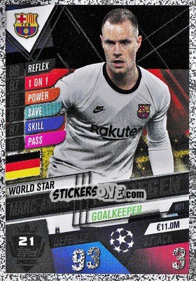 Cromo Marc-André ter Stegen - Match Attax 101. Season 2019-2020 n. W21 - Topps