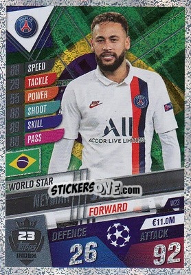 Sticker Neymar Jr - Match Attax 101. Season 2019-2020 n. W23 - Topps
