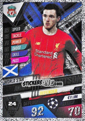 Sticker Andrew Robertson - Match Attax 101. Season 2019-2020 n. W24 - Topps