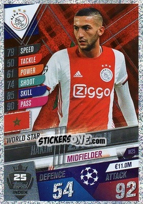 Figurina Hakim Ziyech - Match Attax 101. Season 2019-2020 - Topps