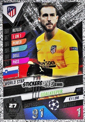 Sticker Jan Oblak - Match Attax 101. Season 2019-2020 n. W27 - Topps