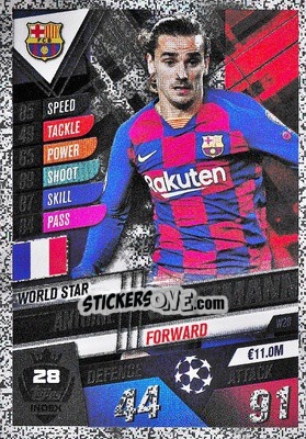 Sticker Antoine Griezmann - Match Attax 101. Season 2019-2020 n. W28 - Topps