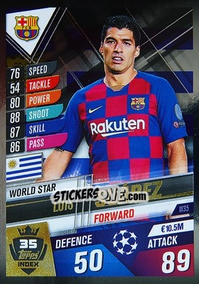 Sticker Luis Suárez - Match Attax 101. Season 2019-2020 n. W35 - Topps