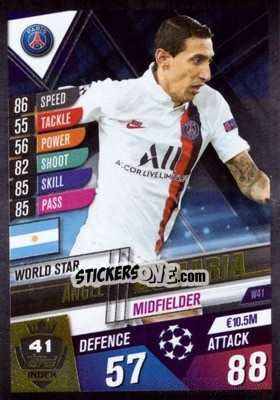 Sticker Ángel Di María - Match Attax 101. Season 2019-2020 n. W41 - Topps
