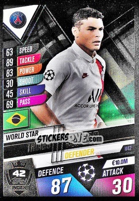 Sticker Thiago Silva - Match Attax 101. Season 2019-2020 n. W42 - Topps