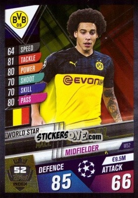 Sticker Axel Witsel - Match Attax 101. Season 2019-2020 n. W52 - Topps