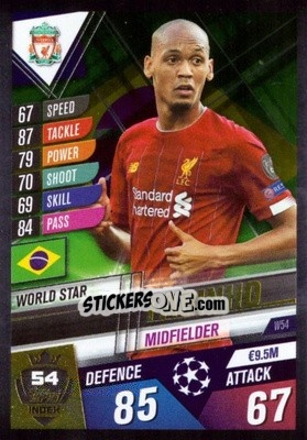 Sticker Fabinho - Match Attax 101. Season 2019-2020 n. W54 - Topps