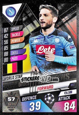 Sticker Dries Mertens - Match Attax 101. Season 2019-2020 n. W57 - Topps