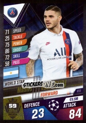 Sticker Mauro Icardi - Match Attax 101. Season 2019-2020 n. W59 - Topps
